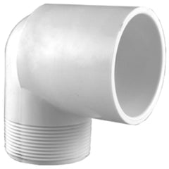 Charlotte Pipe PVC023061200 Plastic Elbow 90 Degree 1-1/4 inch x 1-1/4 inch Male NPT Thread x Socket Schedule 40