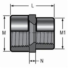 Spears 830-130SR 1X1/2 PVC Reducing Coupling SRFPT SCH80