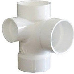 Charlotte Pipe 416 Plastic DWV Sanitary Tee With Left Side Inlet, 3 inch x 3 inch x 3 inch x 2 inch, PVC, Hub