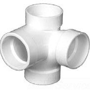 Charlotte Pipe 449 Plastic DWV Utility Tee 2 Inch PVC Hub 449