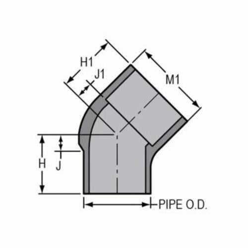 Spears 827-025C 2-1/2 CPVC 45 ST ELL SPIGOTXSOC SCH80