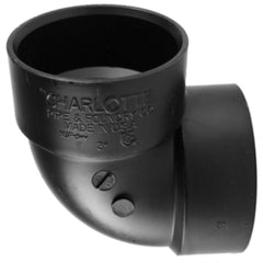 Charlotte Pipe ABS003311000 Plastic Elbow 90 Degree, 3 inch x 3 inch, ABS, Hub x Hub, Schedule 40