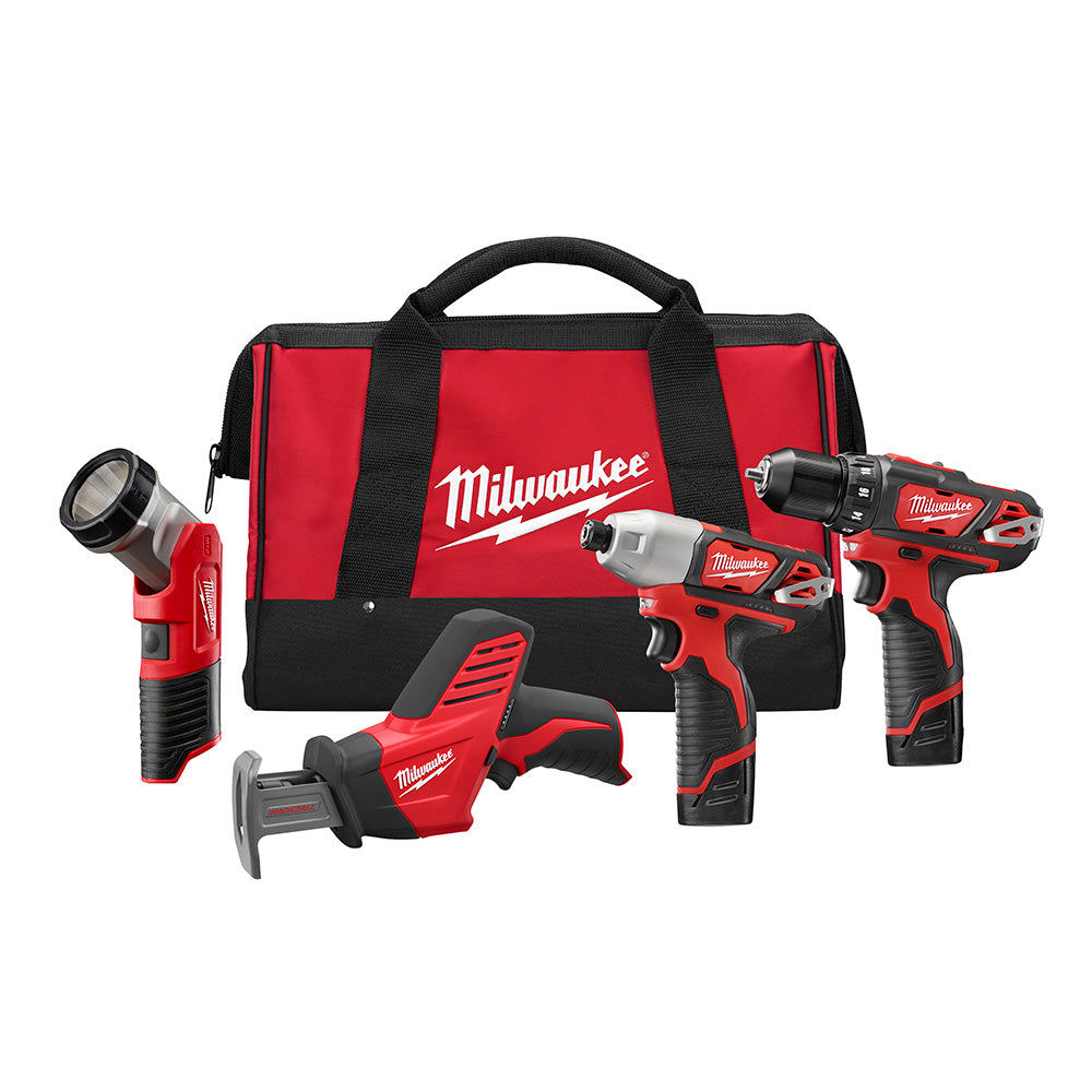 Milwaukee 2498-24 M12 Cordless Lithium-Ion 4 Tool Combo Kit