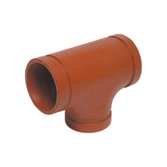 Anvil 390017382 FIG 7061 Standard Pipe Reducing Tee, 3x3x2-1/2 in, Grooved, Ductile Iron, Rust Inhibiting Paint