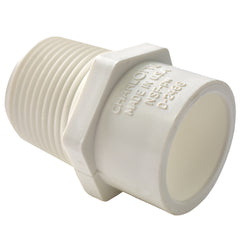 Charlotte Pipe PVC021100600 Plastic Adaptor, 3/4 inch x 1/2 inch, Male NPT Thread x Socket, Schedule 40