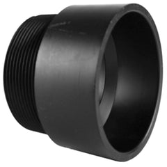 Charlotte Pipe ABS001091400 Plastic Adaptor, 4 inch x 4 inch, Male NPT Thread x Hub, Schedule 40