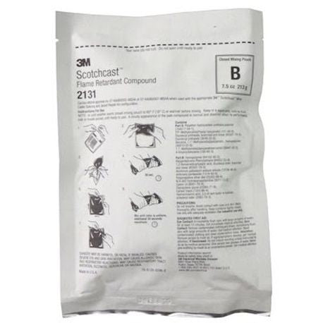 3M 051128-59166 Scotchcast 2131 Flame Retardant Re-Enterable Electrical Insulating Compound 7.5 oz Size B/2-Part Pouch