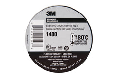 3M 80611454226 3/4 x 60' Black Electrical Tape 1400CC