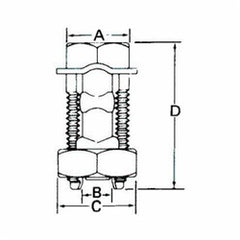 ABB 1HPS Blackburn 1HPS Split Bolt Connector Power 8 to 1 AWG ACSR/Solid/Stranded Aluminum/Copper Conductor