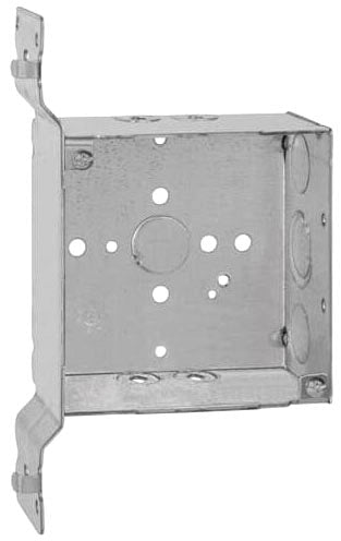 ABB 52171-VN Steel City 4 Square Box 2-1/8 Deep W/SV Bracket & NM Clamps