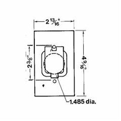 ABB CCSV-TL RED DOT SINGLE RECEP COVER VERT INTERGRAL LOCKING HASP