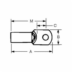 ABB D10361 Non-Insulated Large Tubular Ring Terminal - #8, #10bolt (200/Pkg)