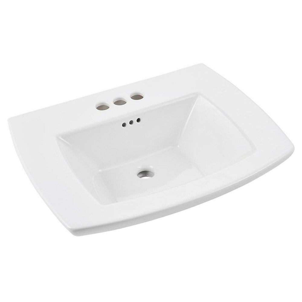 American Standard 0445004.020 Edgemere 25 x 19-1/2 in Rectangular Pedestal Bathroom Sink in White