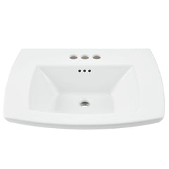 American Standard 0445004.020 Edgemere 25 x 19-1/2 in Rectangular Pedestal Bathroom Sink in White