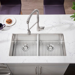 American Standard 18DB.9351800.075 Pekoe 35 x 18 Stainless Steel Undermount Double-Bowl Kitchen Sink