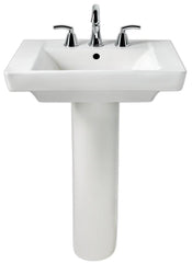 American Standard 0641004.020 Boulevard 24 x 19 in. Rectangular Pedestal Bathroom Sink in White