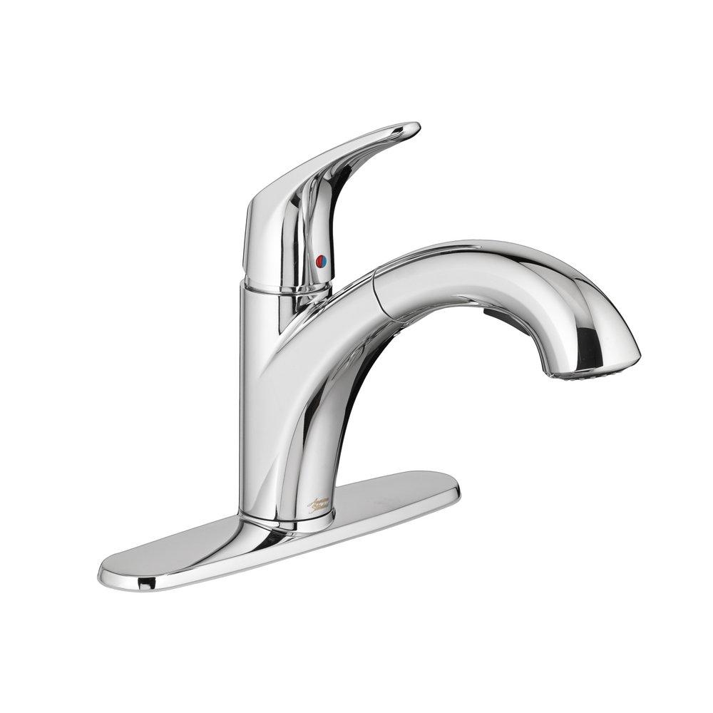 American Standard 7074100.002 Colony Pro Single Handle Pull Out Kitchen Faucet in Polished Chrome