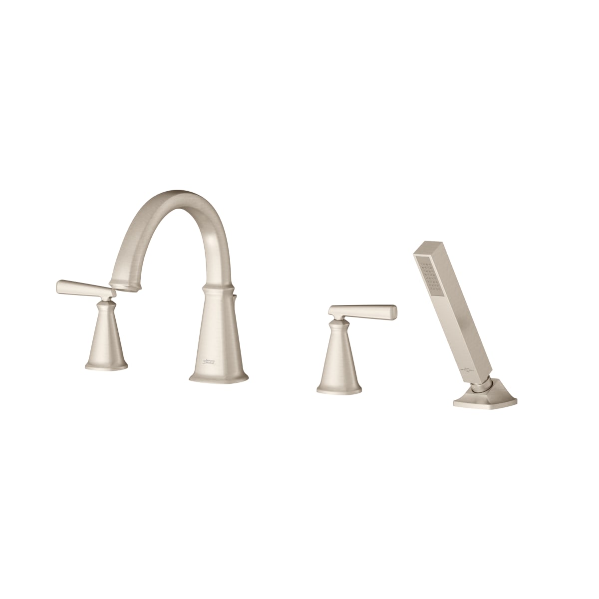 American Standard T018901.295 Edgemere Bathtub Faucet With Lever Handles And Personal Shower For Flash Rough-In Valve