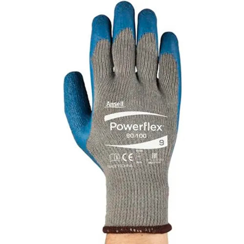 Ansell 80-100-8 Powerflex Latex Coated Gloves, 1 Pair - Pkg Qty 12