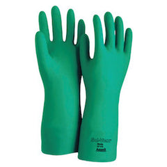 Ansell 37-175-9 Solvex Nitrile Gloves, Gauntlet Cuff, Cotton Flock Lined, 15 Mil, Size 9