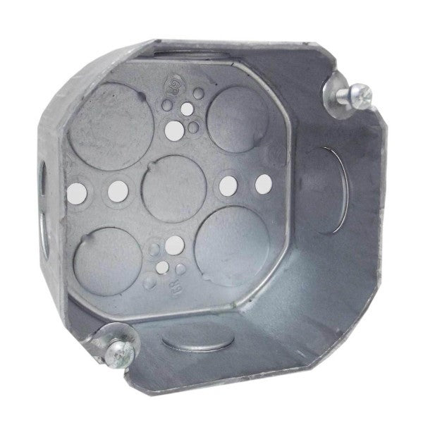 Appleton 4O-SPL 40SPL NER Octagon Box Steel 15.5 cu-in Capacity 9 Knockouts 1-1/2 in D