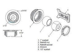 AquaStar JO103 Flush Retrofit Eyeball Gray | JO103