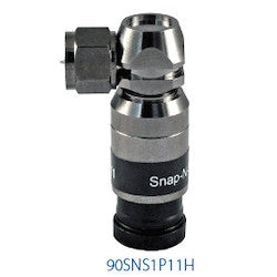 Belden 90SNS1P11H Connector, Snap-N-Seal Universal F Male, Right Angle, 7/16 Hex Head