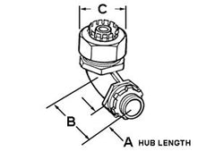 Bridgeport 474-SLTUS Connector, Liquid Tight, 90 Degree, US Steel, Size 1-1/2 Inch