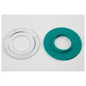 Bridgeport Fittings 1063-RT Raintight Reducing Washer Galvanized Steel/Rubber 1-3/4 in. Ball Burnish Finish Green/Silver