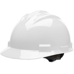 Bullard 164808131 Standard Cap Style Hard Hat, 4 Point Ratchet Suspension, White