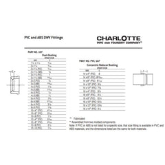 Charlotte Pipe 02766 2x1-1/2 Bushing - Ftg x Hub - ABS DWV