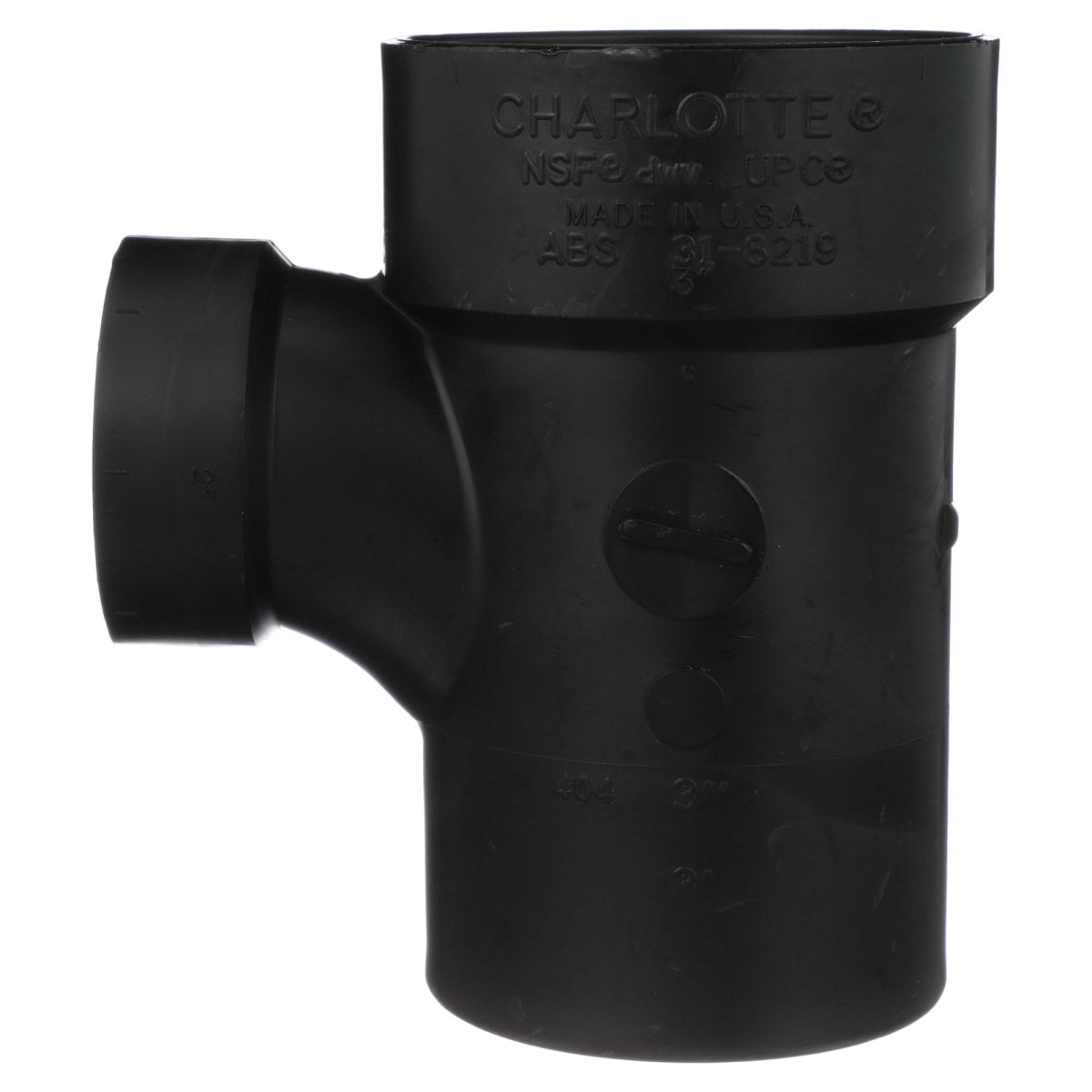 Charlotte Pipe 02950 3x3x2 Sanitary Tee (Street) - Ftg x Hub x Hub - ABS DWV