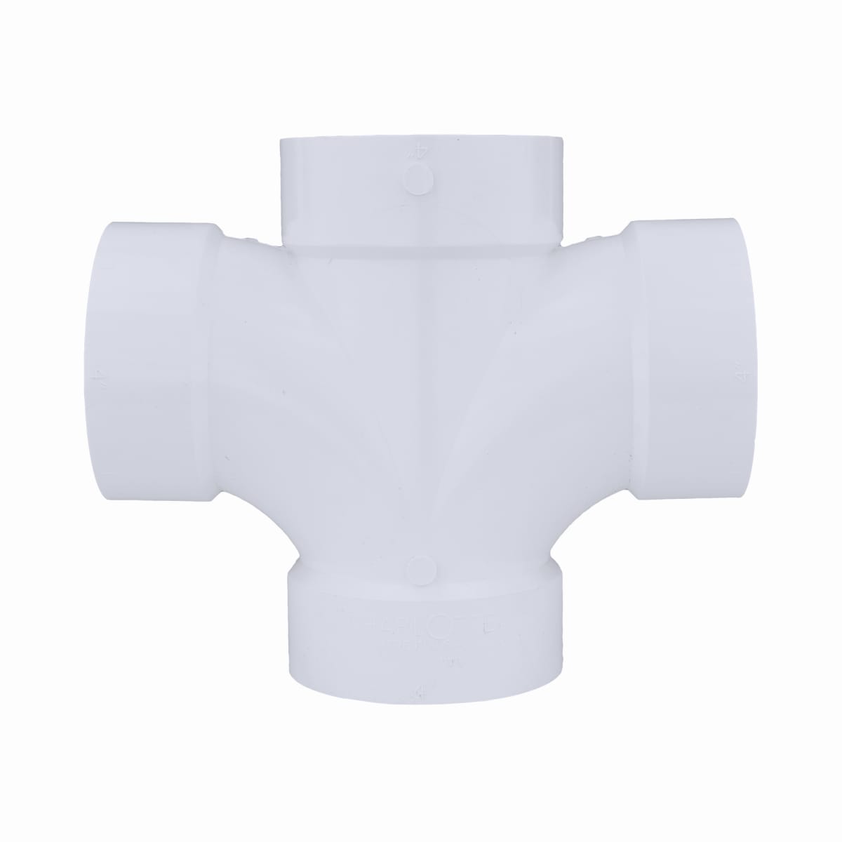 Charlotte Pipe 03512 4 Sanitary Tee (Double) - Hub x Hub x Hub x Hub - PVC DWV