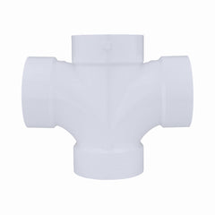 Charlotte Pipe 03512 4 Sanitary Tee (Double) - Hub x Hub x Hub x Hub - PVC DWV