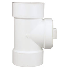 Charlotte Pipe 10216 6 Cleanout Tee (w/Plug) - Hub x Hub x FIP - PVC DWV