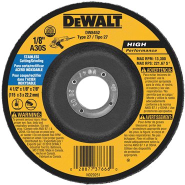DEWALT DW8465 GRINDING & CUT OFF WHEELS