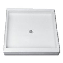 Florestone 3636-1-WHITE Shower Base White, Shower Bases & Walls - 1-Piece, Single Threshold (36 x 36 x 5-3/4)