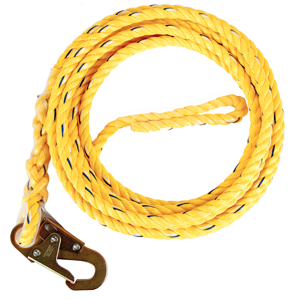 Guardian Fall Protection 01346 Vertical Rope With Double Locking Snap Hook End 300 ft