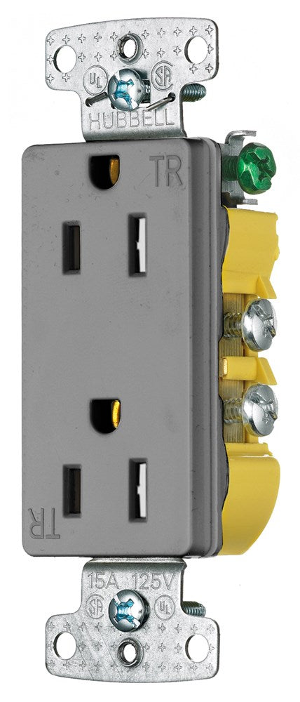 HUBBELL WIRING RRD15SGYTR ELECTRICAL CORDS, PLUGS, AND RECEPTACLES