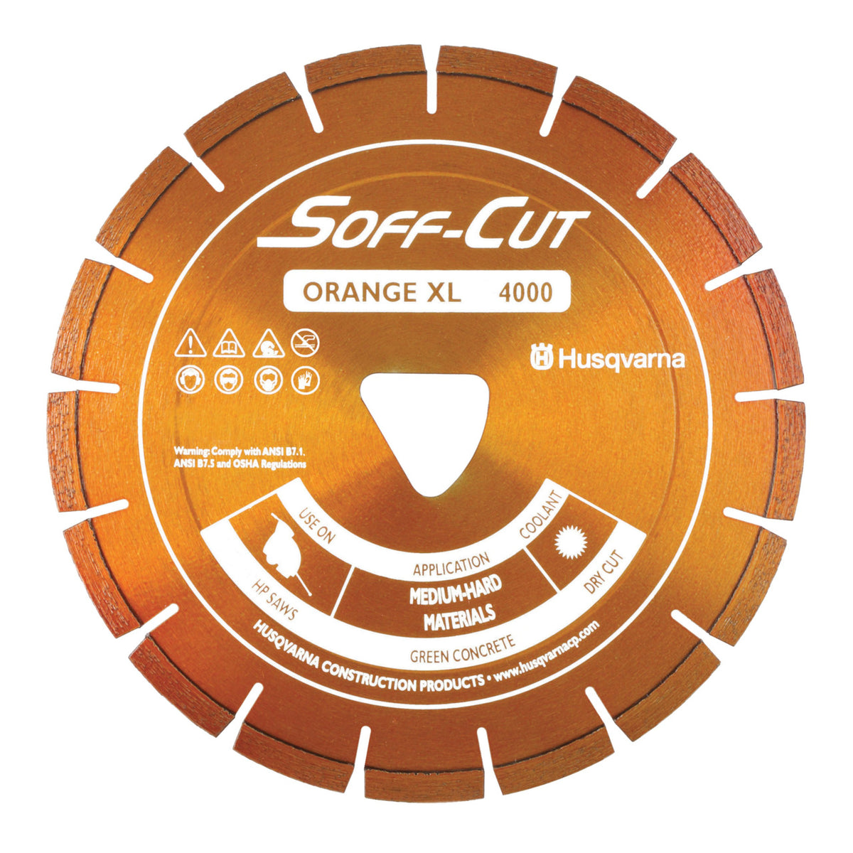 Husqvarna 542756103XL104000 Soff Cut Orange Excel 4000 10X.100 Diamond Blade