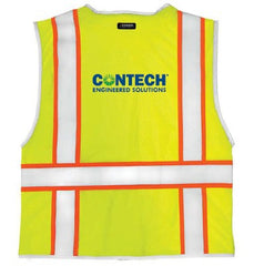 Kishigo 1510XL Class 2 Premium Brilliant Series Heavy Duty Vest with Content C-1464 Logo, Lime, X-Large