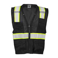 Kishigo B100SM EV Series S/M Black/Lime Enhanced Visibility Multi-Pocket Vest