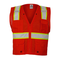 Kishigo B103LXL Large-XL Red Enhanced Visibility Multi Pocket Vest