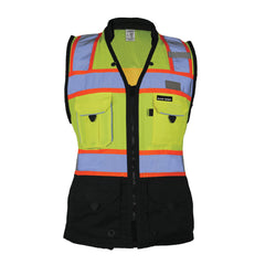 Kishigo S5021S Premium Black Series SM Lime WomenS Heavy Duty Surveyors Vest