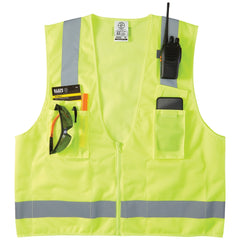 Klein Tools 60269 Safety Vest, M/L, Hi-Viz Yellow, Polyester, ANSI Class: Type R Class 2