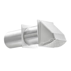 Lambro 222W Preferred Hood Vent With Tail Pipe And Trim Plate 3-Inch White Plastic