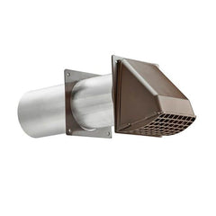 Lambro 224B Preferred Hood Vent With Tail Pipe and Trim Plate 4 Inch Brown Plastic