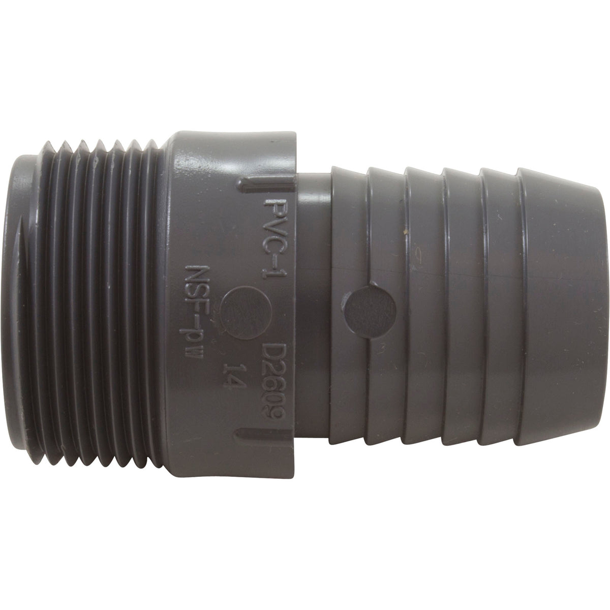 Lasco 1436012 Barb Adapter 1-1/4mpt x 1-1/4b Hose PVC