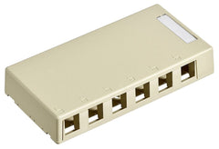 Leviton 41089-6IP Surface-Mount QUICKPORT Box, 6-Port, White