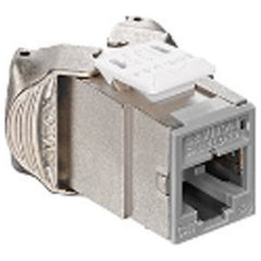 Leviton 6ASJK-RG6 Atlas-X1 CAT6A Shielded QuickPort Jack, Component-Rated, Gray